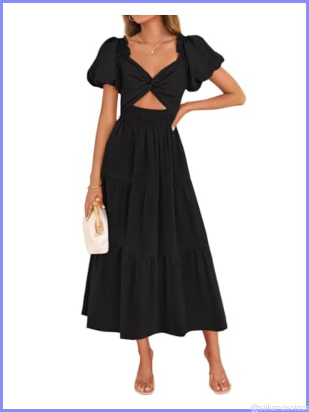 ZESICA Womens Summer Casual Cutout Flowy Vacation Maxi Dress
